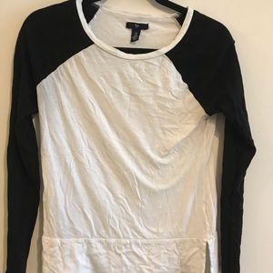White and black long sleeve